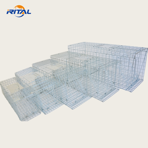 Cage piège automatique pliable d'usine, pièges pour animaux humains et animaux, cage en treillis métallique, piège de chasse pour la lutte antiparasitaire, chien, <span class=keywords><strong>chat</strong></span>, raton laveur, lapin - Product Image 3