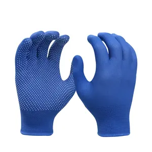 Sarung tangan nilon bertitik PVC pelindung kerja aman pekerja grosir produksi baru terlaris untuk bekerja