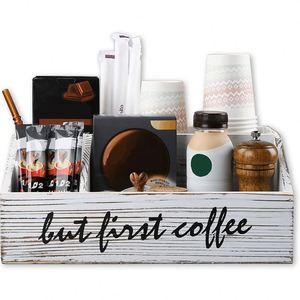 Accessoires de bar personnalisés de style farmhouse, organisateur de station à café en bois - Product Image 3