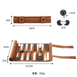 Handmade PU da gấp <span class=keywords><strong>backgammon</strong></span> tùy chỉnh trò chơi du lịch cho vui cờ vua nhà máy Roll-up thiết kế - Product Image 2