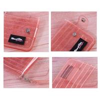 Tas Kartu PVC berkilau wanita tali leher lipat kartu ID casing uang koin foto pemegang stiker dompet bening dompet transparan