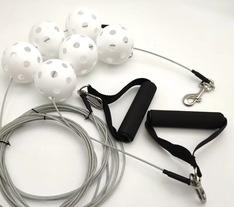 Paslanmaz çelik tel halat spor salonu kablo kolları ve Floorballs tenis eğitim ekipmanları ile top