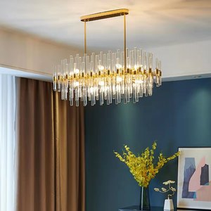 Nueva lámpara colgante moderna <span class=keywords><strong>para</strong></span> <span class=keywords><strong>escaleras</strong></span> de pasillo interior, Araña de cristal de lujo dorada moderna - Product Image 3