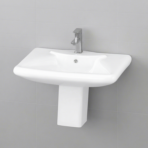 Modern Half Pedestal Ceramic Wash Basin Oval Lavabo Sink Stand For Hotel Use - Product Image 2