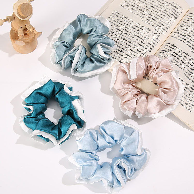 Оптовая продажа, шелковые резинки для волос 19 мм с белой стороной