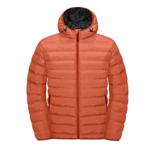 Jaqueta masculina puffer impermeável, casaco quente de inverno à prova de vento com capuz e isolamento reciclado