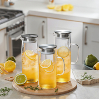Bouilloire froide pour réfrigérateur tasse à eau résistante à la chaleur bouilloire froide en verre de grande capacité en borosilicate théière 1L/1.2L/1.5L