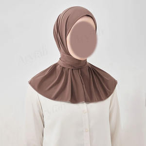 Hot Selling Women Muslim Instant <strong>Hijab</strong> Custom Logo Solid Color Islamic Women Instant Hijabs Headscarf for Muslim - Product Image 1