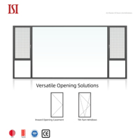 Top marque grand cadre en alliage d'aluminium écran en acier inoxydable balançoire moderne fenêtre photo pour Villa verre trempé à Double vitrage
