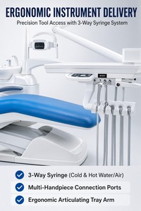Unidad Completa de Sillón <span class=keywords><strong>Dental</strong></span> con Luz LED, <span class=keywords><strong>Compresor</strong></span> y Taburete, Repuestos Disponibles <span class=keywords><strong>para</strong></span> Compra Separada - Product Image 4