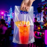 Sacs à vin et vodka avec poignée noire mate, pochette en plastique refermable avec valve de dégazage, logo personnalisé, qualité alimentaire, frais, 250g 500g
