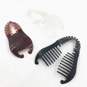 Quality clear brown plastic magic hair clips for thick hair