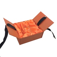 Boîtes à cheveux en carton à double porte avec logo personnalisé, boîte cadeau pour perruque en satin tressé avec fermeture à ruban