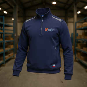 เสื้อสเวตเชิ้ตคอซิป แบรนด์ Ttake รุ่น Felpa สีน้ำเงิน ขนาด 2XL สำหรับใส่ทำงาน - Product Image 3