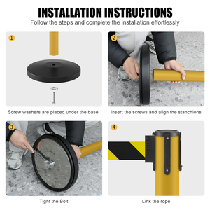 Barrières de sécurité routière pour piétons de haute qualité, événements, 2 m, barrières de contrôle de foule pour concerts, barrières de file d'attente, poteaux de corde, poteaux de séparation - Product Image 6