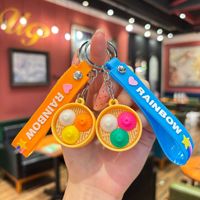 Porte-clés Mini Vapeur à Pain Populaire en Gros, 3 Couleurs, Forme Alimentaire Mignonne, Ornement Suspendu pour Sac à Main et Clé de Voiture