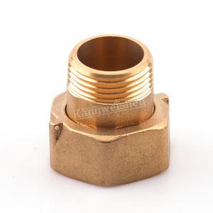 Conector de latón para contador de agua, accesorios hexagonales de rosca interna y externa, reductor de unión de cobre de 1 pulgada (4-10-6-10) - Product Image 1