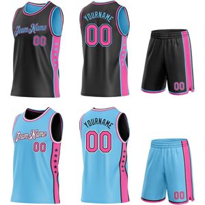 Conjunto de camiseta y pantalones cortos de baloncesto reversibles personalizados, uniformes de equipo unisex que absorben la humedad para hombres, mujeres y jóvenes - Product Image 1