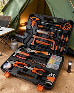 Kit de herramientas manuales multiusos de <span class=keywords><strong>carpintero</strong></span> con alicates Juego de destornilladores de precisión Hoz Acero al cromo vanadio para reparación del hogar - Product Image 6