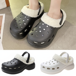 Pantofole da donna con fodera in pelliccia staccabile TCRS11 per la casa comodi Slip-on - Product Image 1