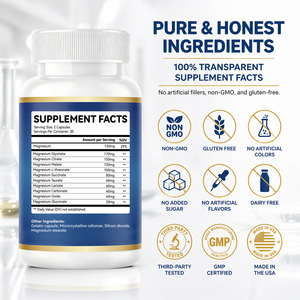 Livraison gratuite, directement de l'usine aux États-Unis, stock disponible, capsules de mélange de magnésium 10-en-1, complément alimentaire quotidien, 60 capsules - Product Image 4