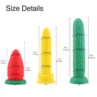 Hismith Ensemble de 3 Godemichés en Silicone en Forme de Légumes (Fraise, Concombre, Maïs) Amovibles KlicLok pour Machine Sexuelle, Vente en Gros Usine OEM ODM