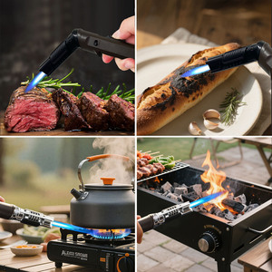 Windproof ngọn lửa màu xanh ngọn đuốc nhẹ hơn có thể điều chỉnh xoay máy bay phản lực ngọn lửa bơm lại dài bút nhẹ hơn - Product Image 4