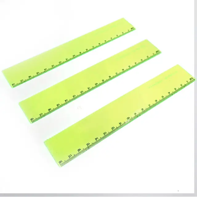 Righello verde fluorescente trasparente scala trasparente bambini dritti disegno righello di plastica 18CM