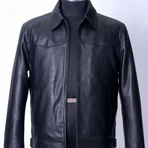 แจ็กเก็ตบอมเบอร์สำหรับผู้ชายเสื้อแจ็คเก็ตบอมเบอร์ทรงพลัสไซส์สำหรับขี่มอเตอร์ไซค์สีดำออกแบบโลโก้ได้ตามต้องการ - Product Image 1