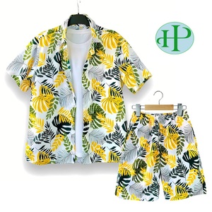 Ensembles de vêtements de plage haut de gamme Hawaï, séchage rapide, 2 pièces, chemise et short imprimés tropicaux pour les vacances d'été et les soirées à la piscine - Product Image 3