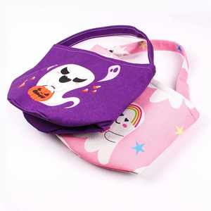 Panier de rangement pour bonbons d'Halloween personnalisé avec nom, brodé, violet, style girly, pour décorations de fête - Product Image 6