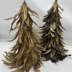Arbres <span class=keywords><strong>de</strong></span> Noël en plumes d'<span class=keywords><strong>or</strong></span> pour l'extérieur intérieur maison bureau chambre vacances d'hiver fête décor article ornement approvisionnement - Product Image 1