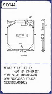 Fabricant de radiateur en aluminium de camion de haute qualité et à bas <span class=keywords><strong>prix</strong></span> pour <span class=keywords><strong>VOLVO</strong></span> FH12 420 HP 93-99 MT OEM 8500327/1676435 - Product Image 4