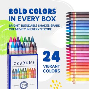 Высококачественные цветные мелки, 4 упаковки, 24 цвета - Product Image 2