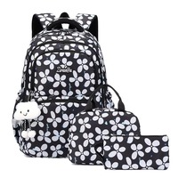 Sac à dos scolaire tendance pour filles, ensemble de 3 pièces, sac à lunch, sac à dos pour élèves du primaire, impression mignonne, sacs d'école, mochilas escolares, sac à dos 3 en 1
