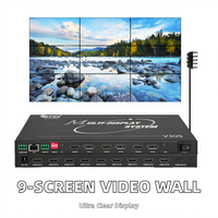 Bitvisus 8K Expander multi-écrans en métal, 9 écrans, n'importe quelle disposition, mode de raccord multi-écrans, contrôleur 9x1, mur vidéo 3 pour 3 DP, alimentation 12V
