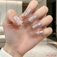 Lot de 24 faux ongles brillants à presser, en ABS réutilisable, kit de manucure pour femmes, personnalisable OEM pour salon