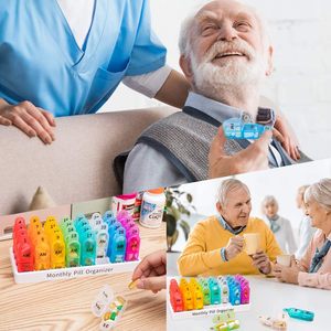 Organizador de Pastillas Mensual Daviky, Caja de Medicamentos Libre de BPA para Vitaminas y Suplementos, 30 Días, AM/PM, Dos Vez Diario - Product Image 6