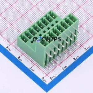 KF2EDGRT-3.5-2*8P Plug-in Terminal Block Bent Lead Through Hole,P=3.5mm Board-to-Board / Socket - Closed 2x8P 3.5mm Green - Product Image 1