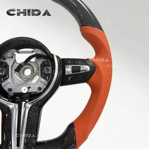 Volante Deportivo de Cuero Personalizado con Fibra de Carbono, Diseño Deportivo, Compatible con F10 F15 F31 F40 X3 E83 X5 <span class=keywords><strong>450i</strong></span> Todos los Modelos - Product Image 4