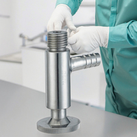 Vanne d'échantillonnage à dégagement rapide en acier inoxydable AUQIVM 304/316, mandrin de qualité sanitaire, vanne d'échantillonnage à filetage stérile soudé
