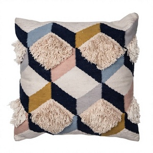 Luxury Modern Decorative Boho Outdoor With Tufted Wool <b>Pillow</b> Cover Handwoven Decorative Throw <b>Pillow</b> Unique Boho <b>Pillow</b> By ITHL - Product Image 1