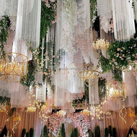 Rideaux de plafond en perles acryliques personnalisées modernes, draperies suspendues, rideaux de perles pour la décoration de mariage, d'événements, de fêtes et de scène