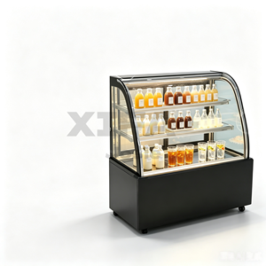 Vitrina Refrigerada Curva <span class=keywords><strong>de</strong></span> Vidrio para Pasteles, Ahorra Espacio, Tamaño Compacto para Pequeñas Panaderías, ¡Gran Venta! - Product Image 1