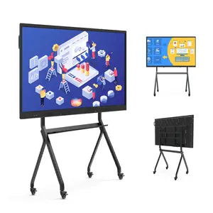Seis em um funções Blackboard 85 polegadas touch screen interativo quadro branco PC sistema operacional