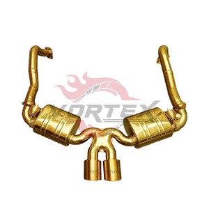 วาล์ว SS304หุ้มทอง Vortex สำหรับ Porsche 981 Boxster Cayman 2.7 3.4ท่อไอเสียแข่งรถประสิทธิภาพ2013-2015 - Product Image 1