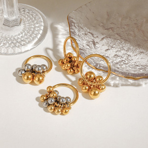 Anillos de Moda en Oro y Plata con Forma de Bola, Diseño Geométrico, Joyería Unisex para Regalo - Product Image 2