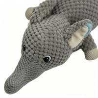 Jouet à mâcher pour chien en peluche en forme d'éléphant avec queue en corde tressée, jouet interactif couineur en tissu texturé durable pour CHIEN & CHAT