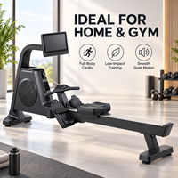 Rameur à double résistance magnétique K-FIT GSK5 Air avec rail en aluminium, application Bluetooth, capacité de charge de 180 kg, pour salle de sport commerciale et club
