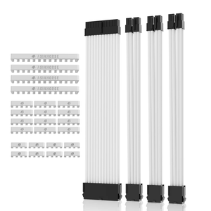 Asiahorse Customization 24 Pin <b>8</b> Pin White PSU Cable Sleeves Extensions Kit PC in Stock - Product Image 2
